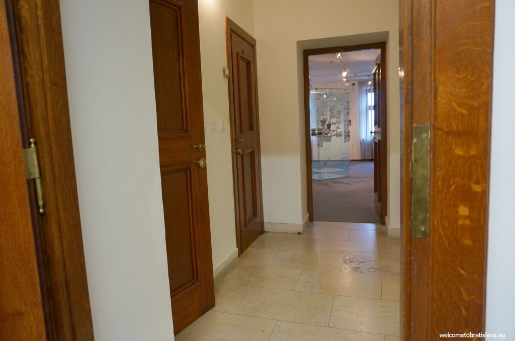 All rooms are quite small, with white walls and wooden doors