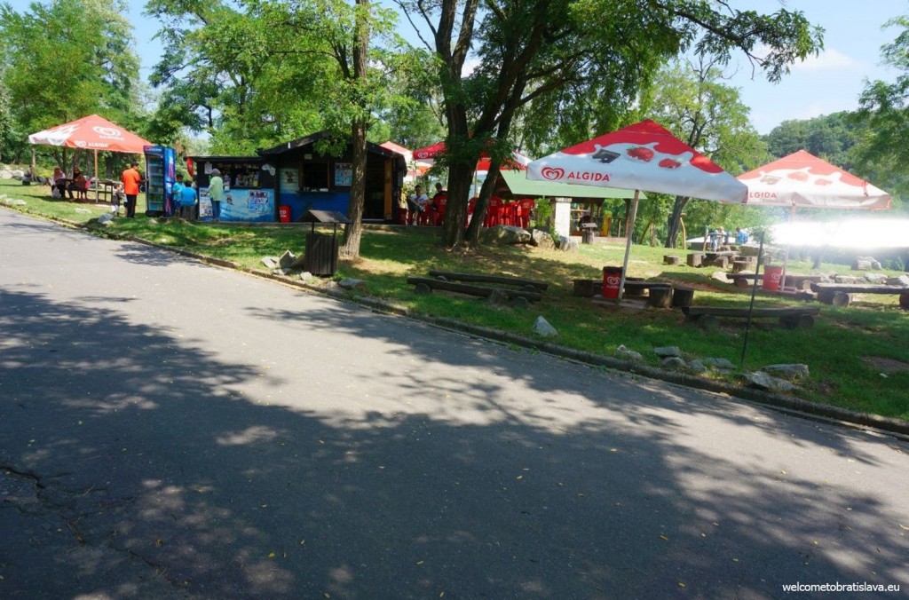 You can rest at one of the outdoor bars
