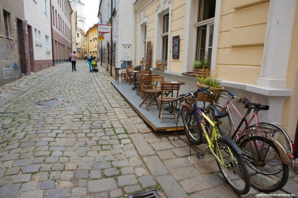 Bratislava has many small cute streets with hidden cafes