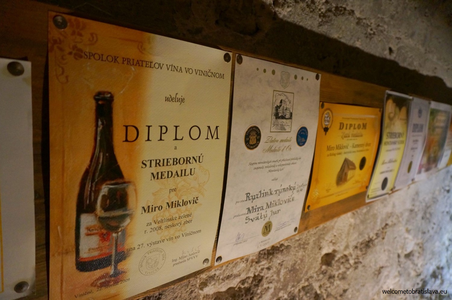 We also had a small tour at their wine cellar where the owers store their bottles as well all the certificates and diplomas they have so far received for their products – impressive!