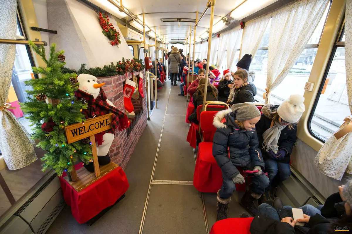 Christmas tram in Bratislava